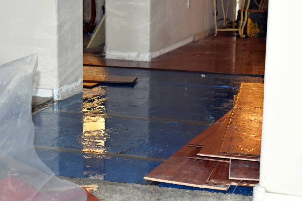 Professional Emergency Water Damage Restoration technician working in Footville, WI